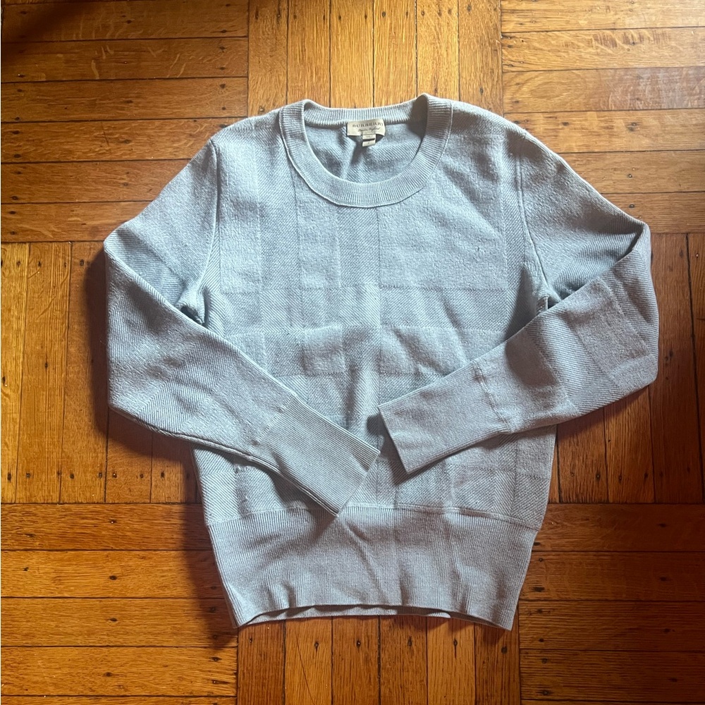 Burberry Light Gray Crew Neck Sweater